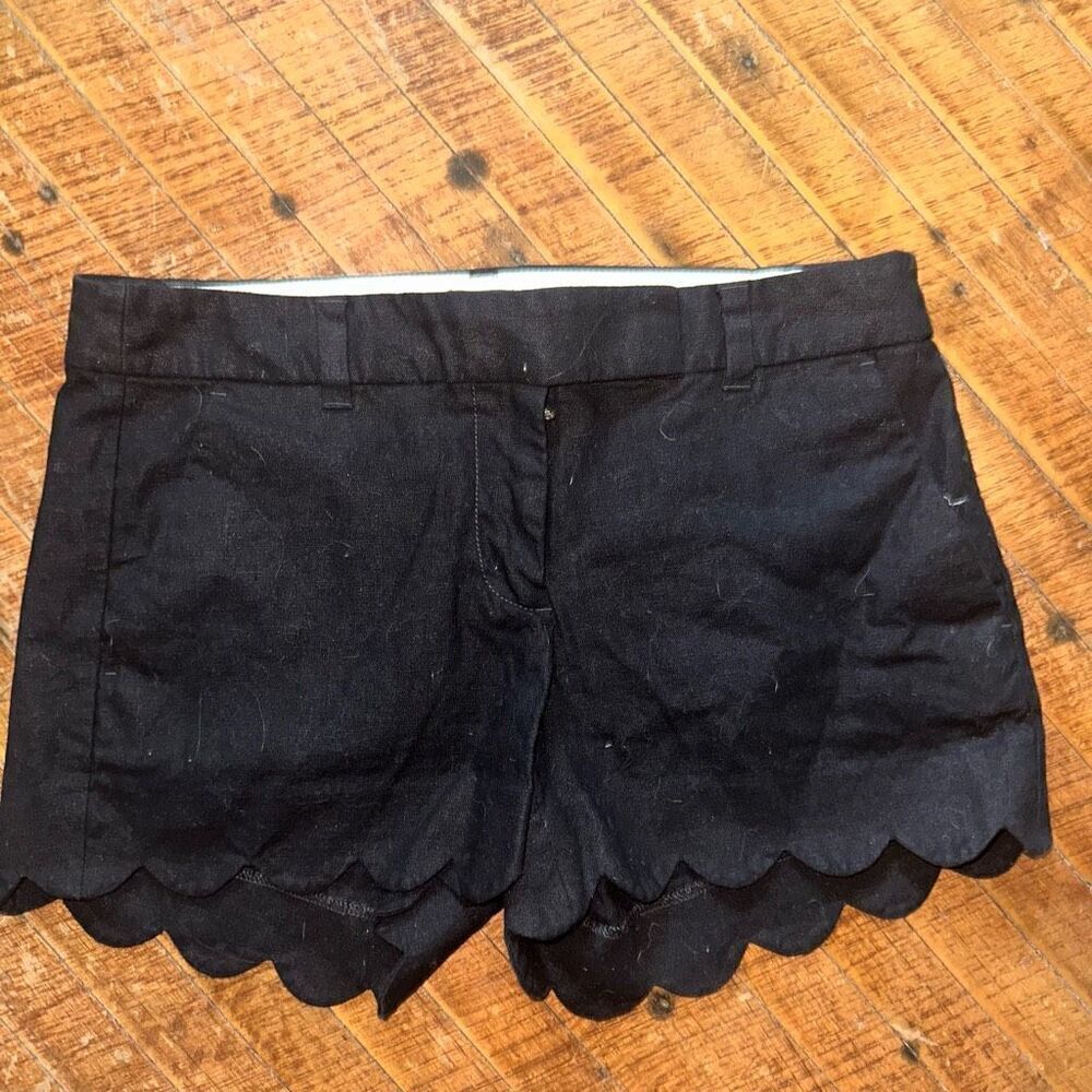 J Crew black scalloped minimalist elevated basic shorts